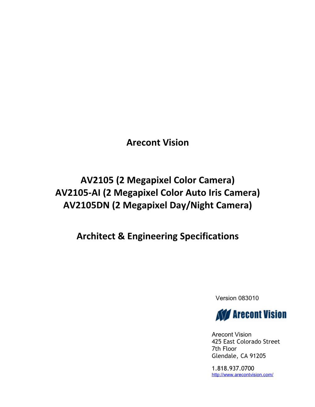 AV2105-AI (2 Megapixel Color Auto Iris Camera)