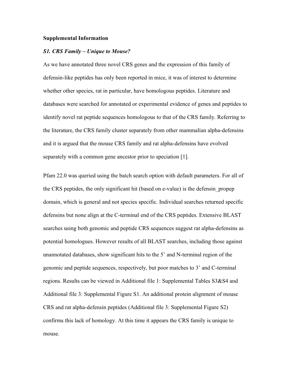 Cryptdin-Related Sequences