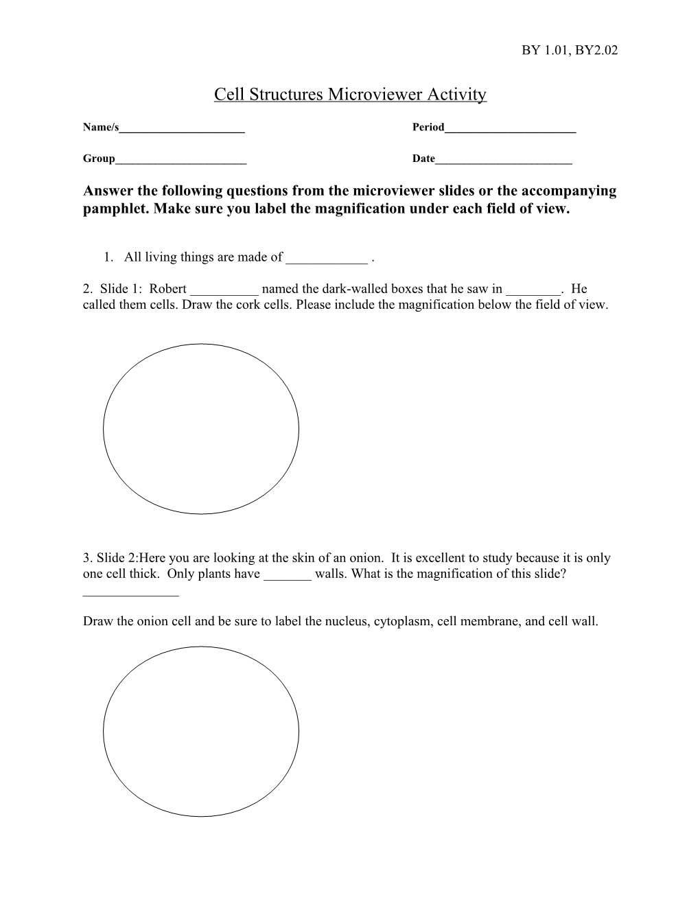 Cell Structures Microviewer Activity