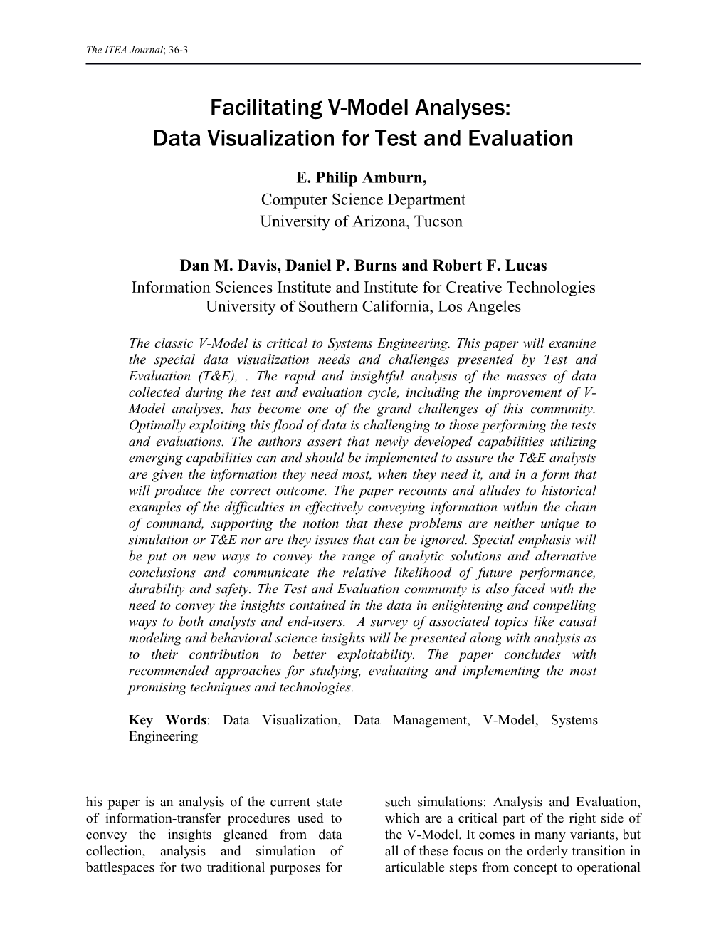 V-Model Analyses: Data Visualization for Test and Evaluation