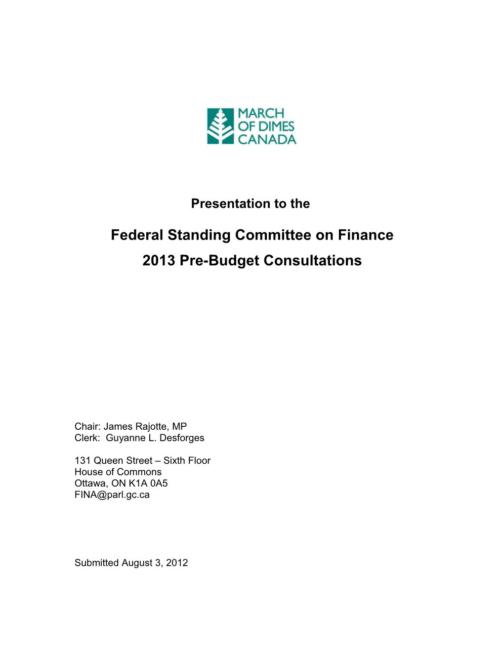 Standing Committee on Finance