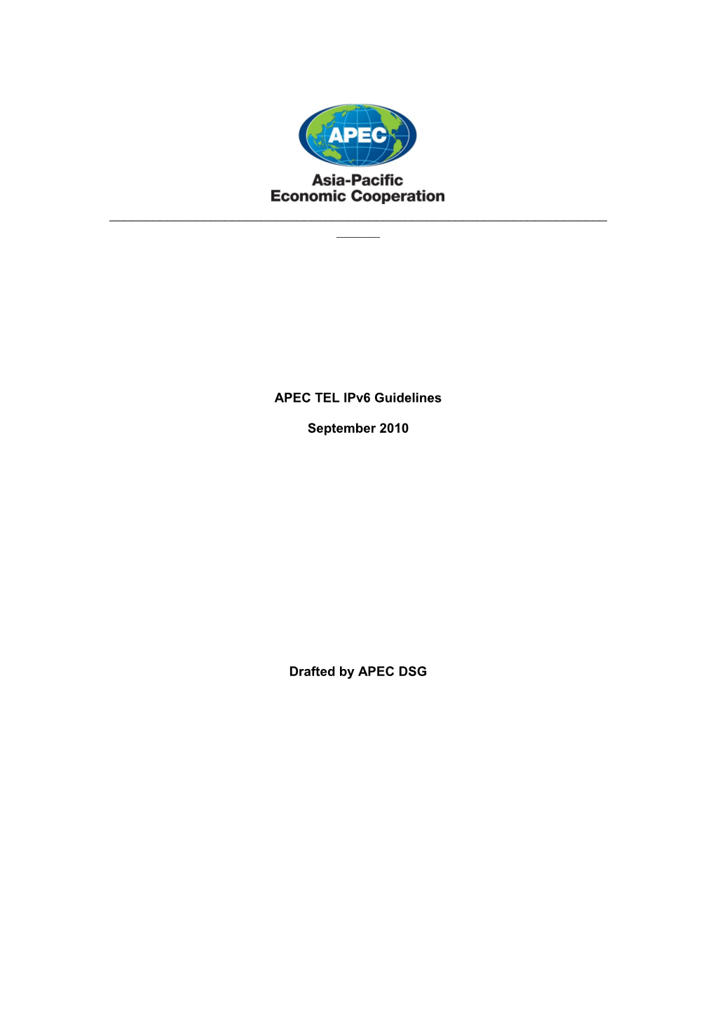 APEC TEL Ipv6 Guidelines