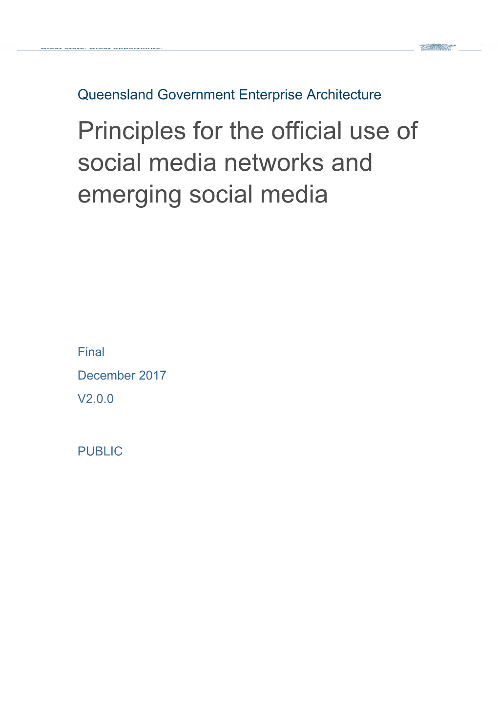 Principles for the Use of Social Media
