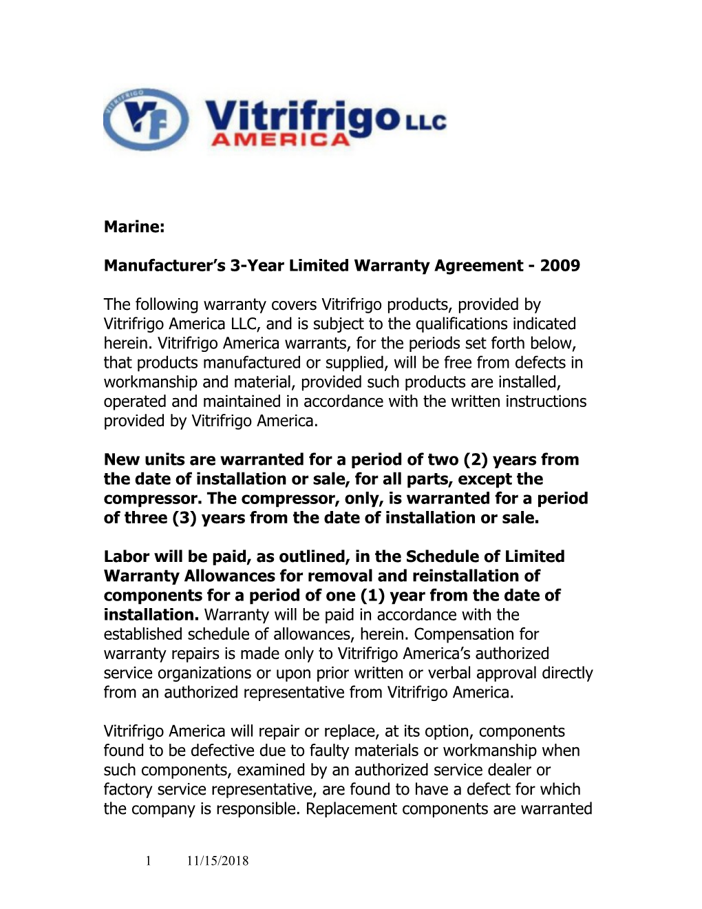 Vitrifrigo America LLC