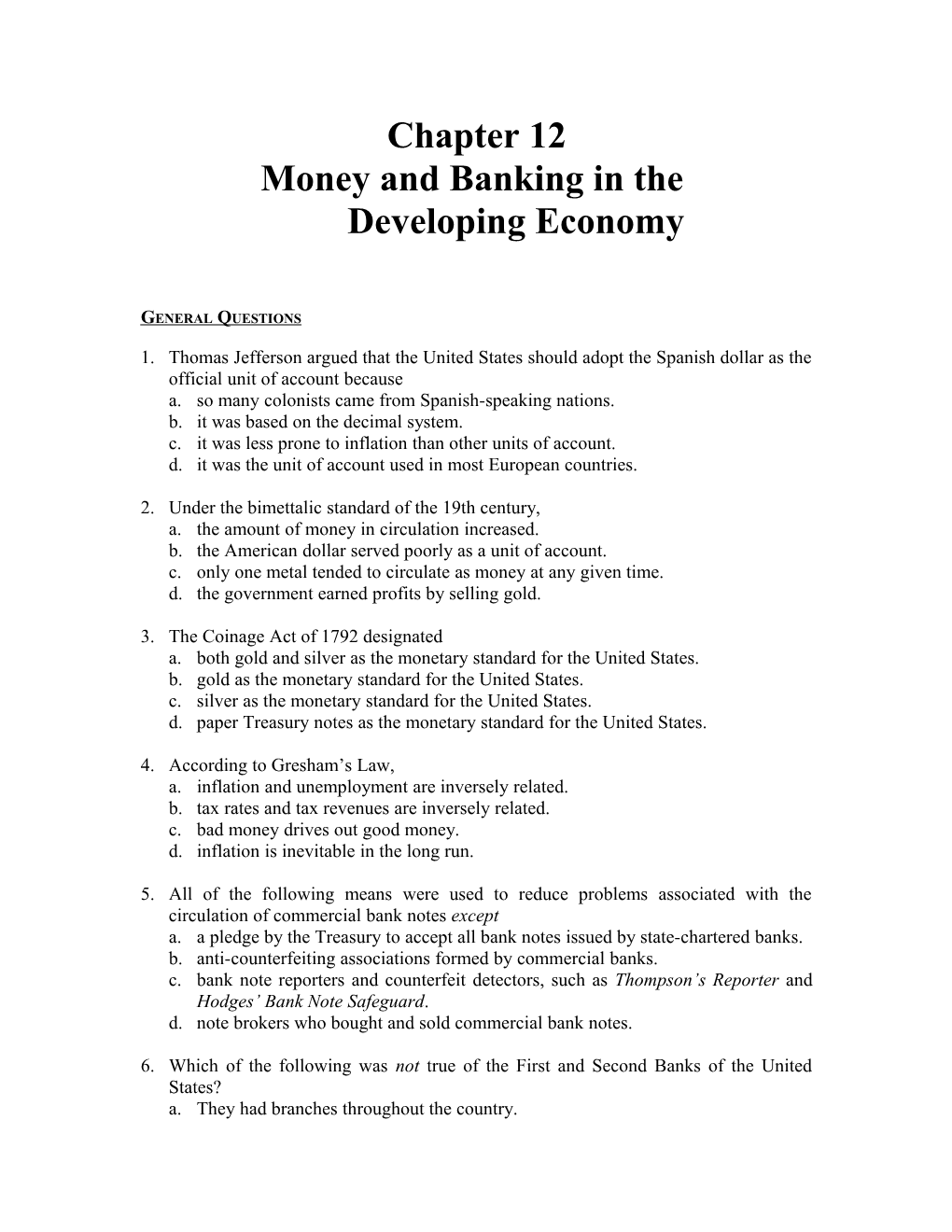 Money and Banking in the Developing Economy