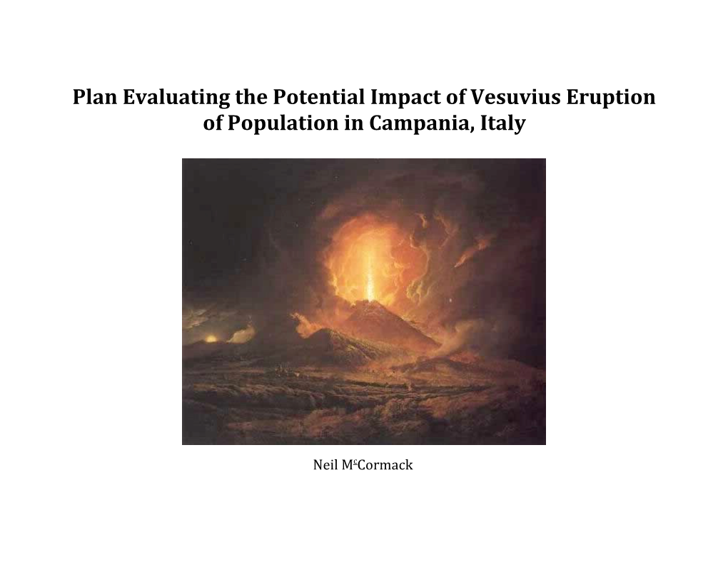 Plan Evaluating the Potential Impact of Vesuvius Eruption of Population in Campania, Italy
