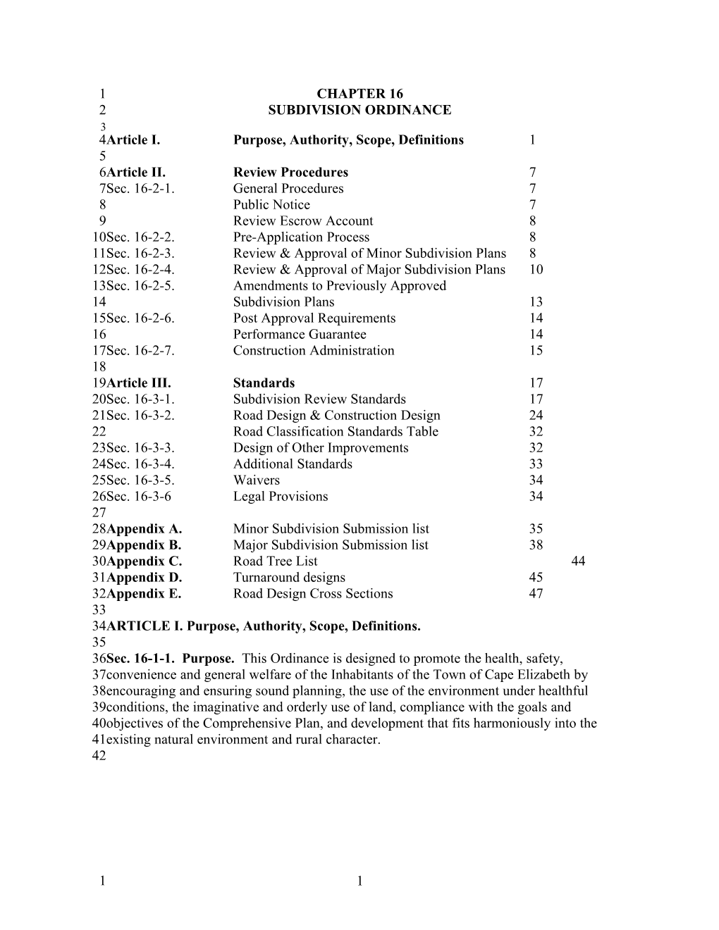 Subdivision Ordinance