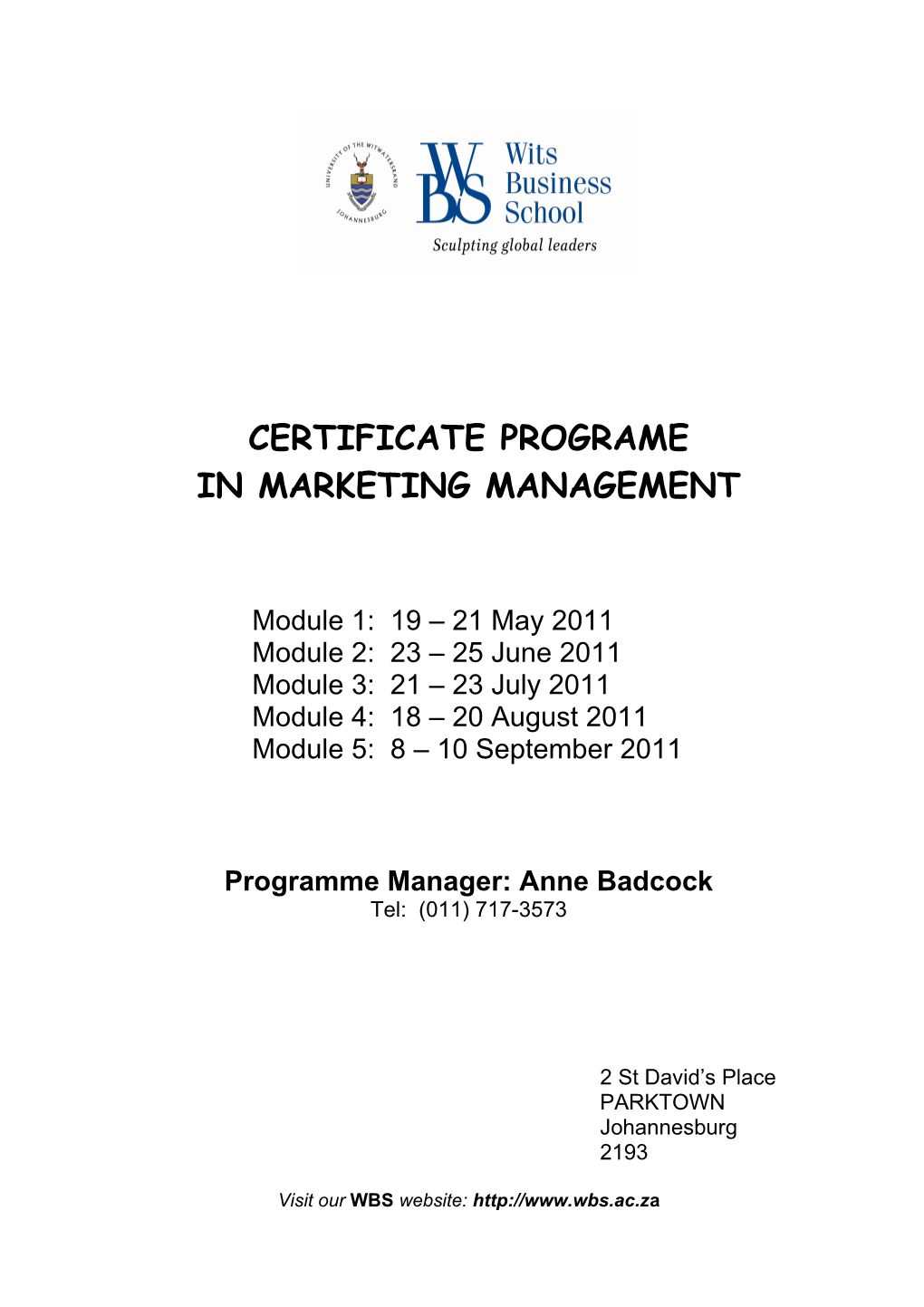 Certificate Programe