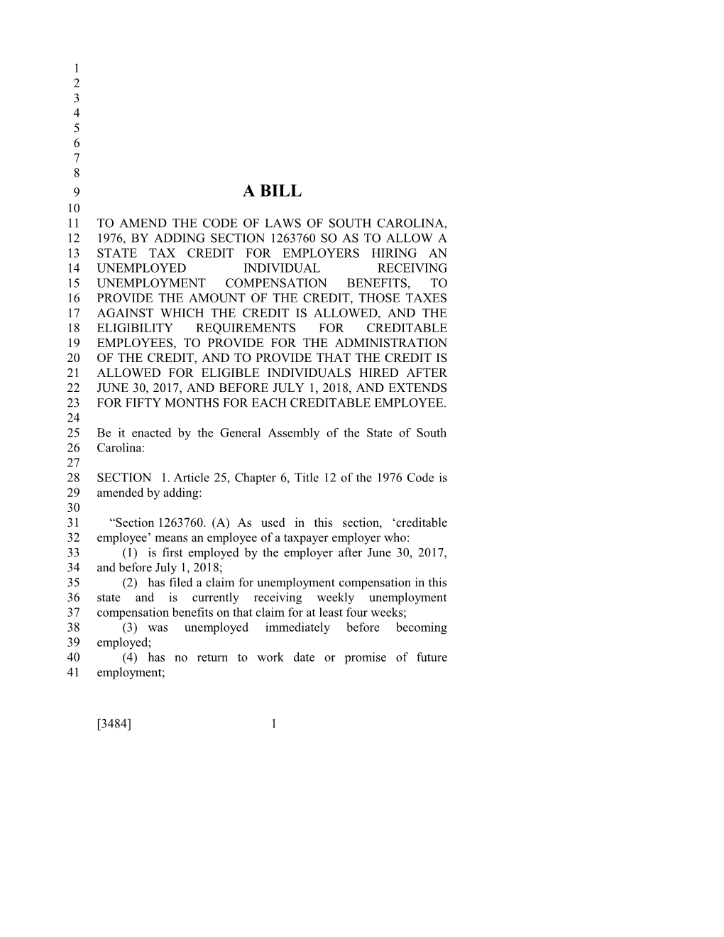 2017-2018 Bill 3484 Text of Previous Version (Jan. 17, 2017) - South Carolina Legislature Online