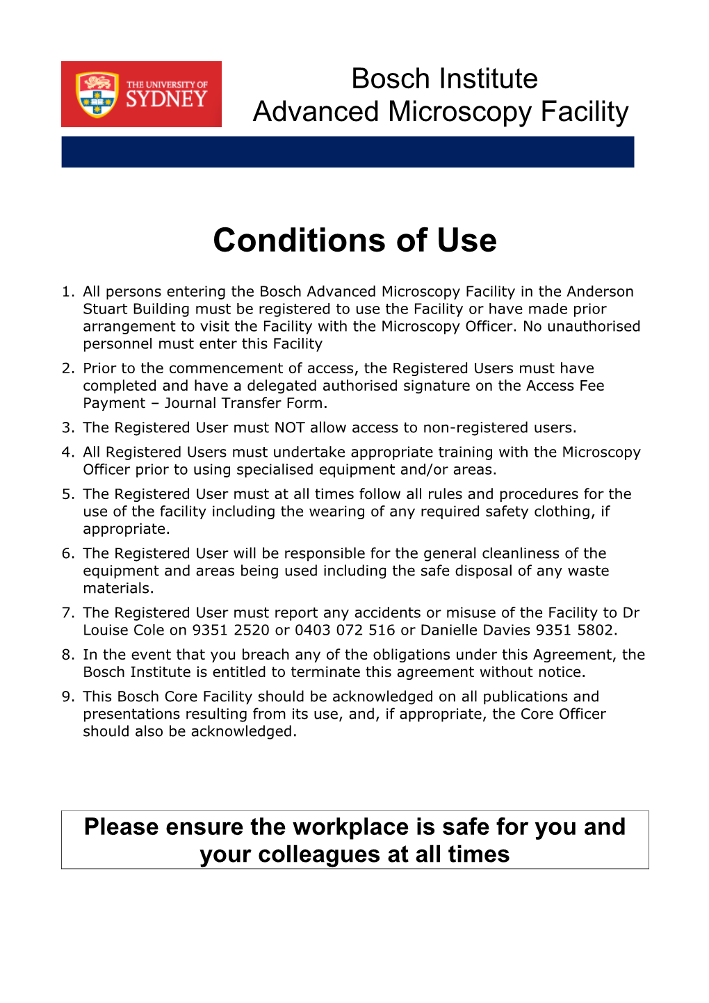 Confocal Room Policies and Procedures