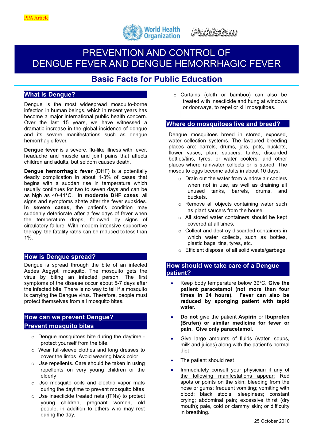 Basic Facts for Public Education