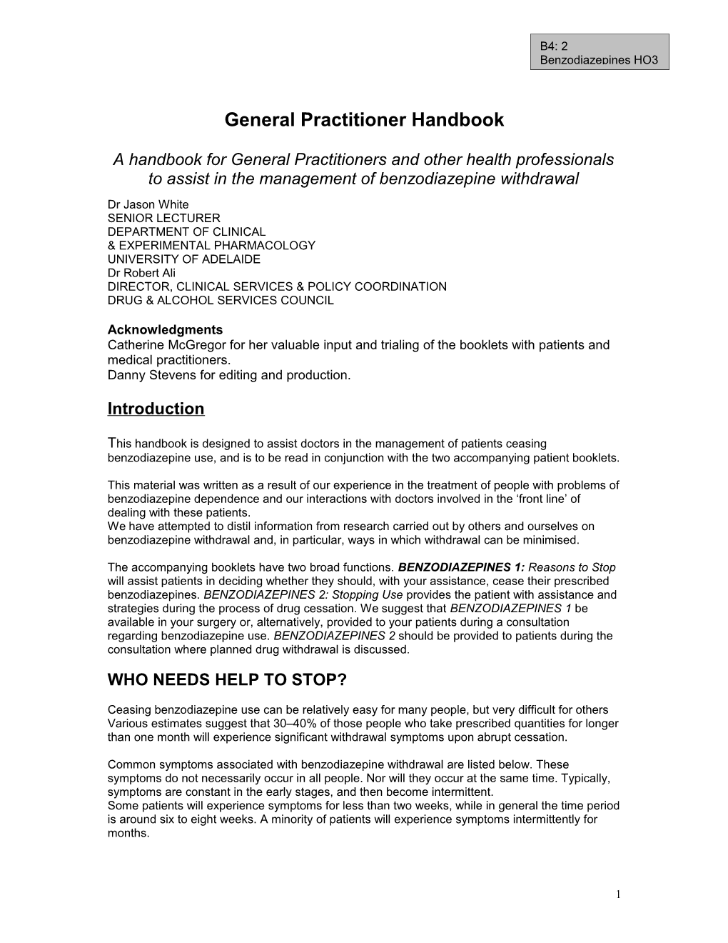 General Practitioner Handbook