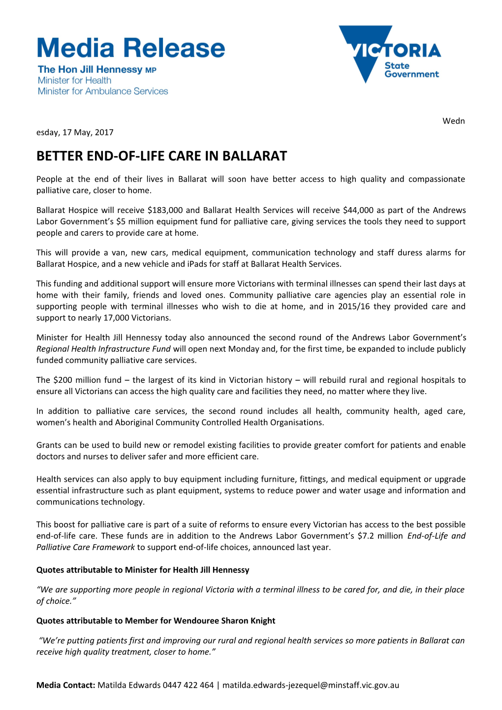 Better End-Of-Life Care in Ballarat
