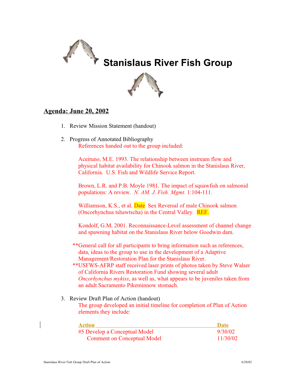 Stanislaus River Fish Group