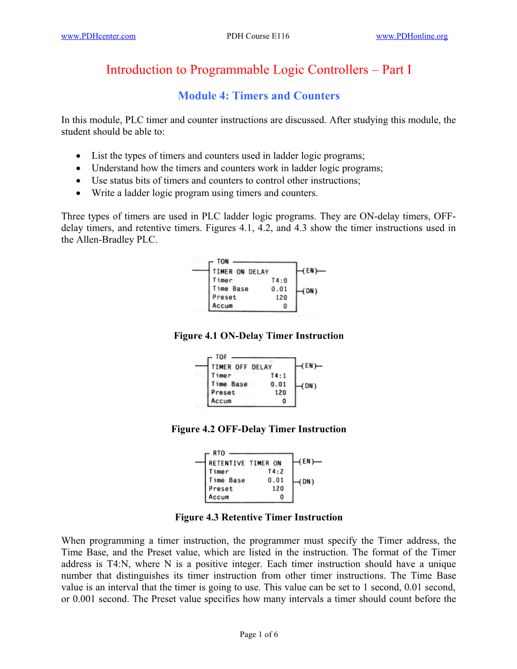 In This Module, PLC Timers and Counters Are Discussed