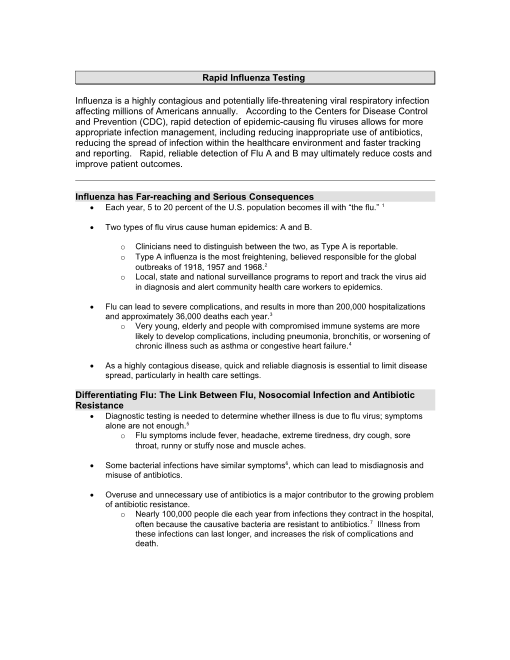 Rapid Influenza Testing