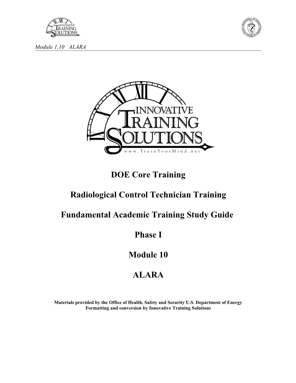 Radiological Control Technician Training