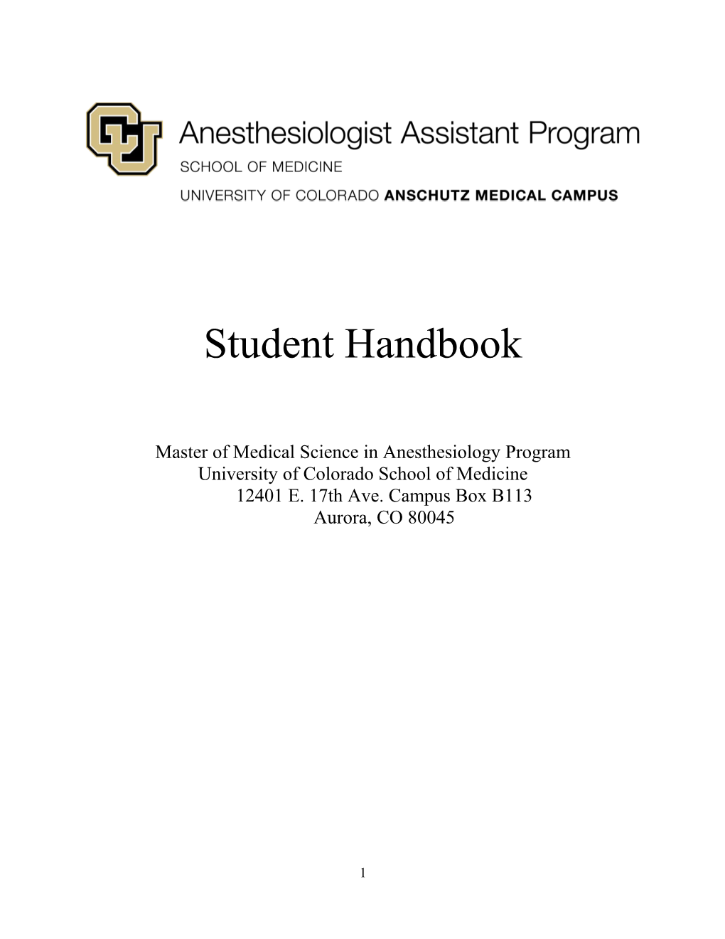 Master of Medical Science in Anesthesiology Program