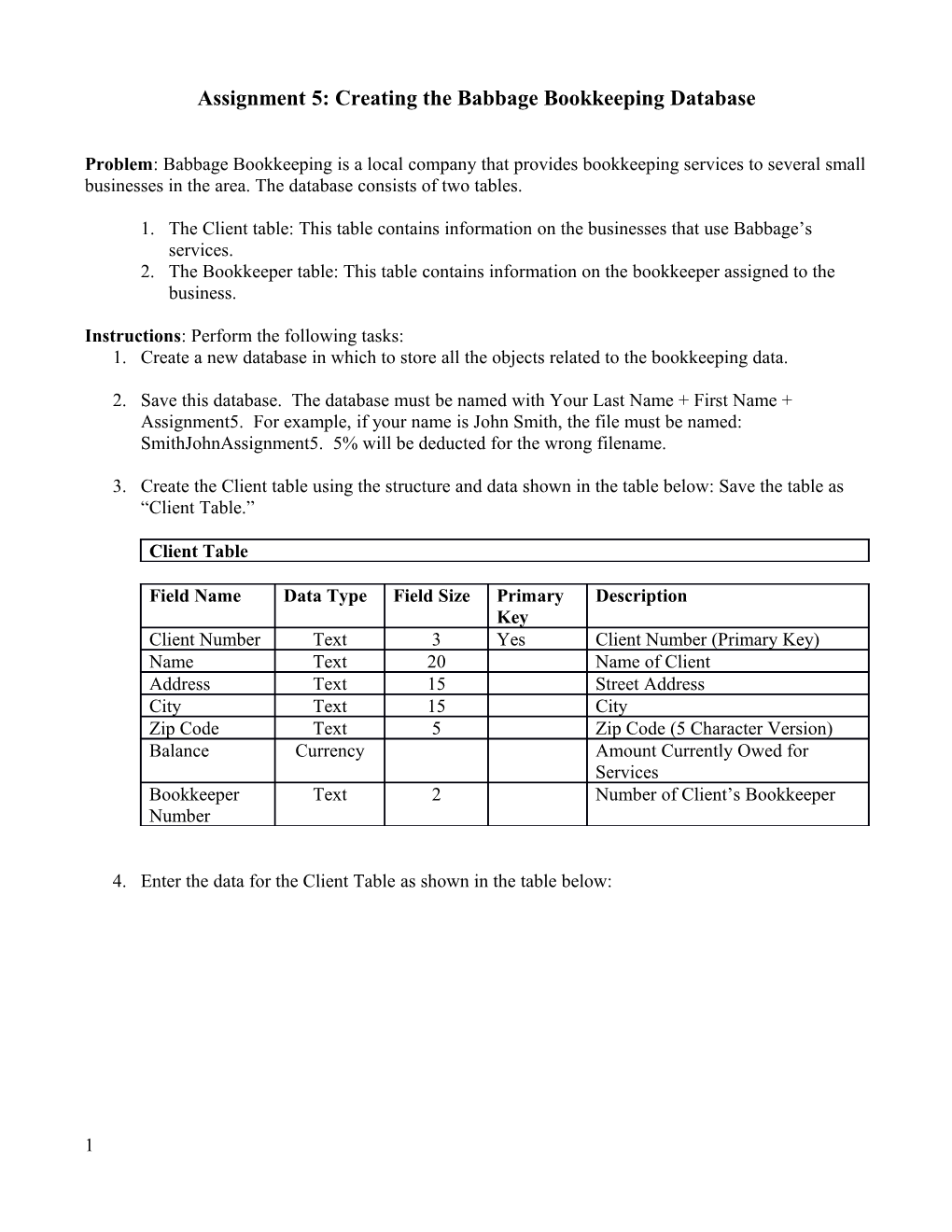 In the Lab: 2 Creating the Babbage Bookkeeping Database