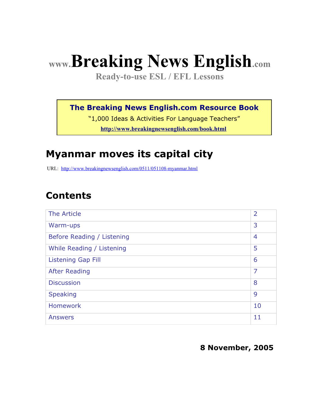 Myanmar Moves Its Capital City