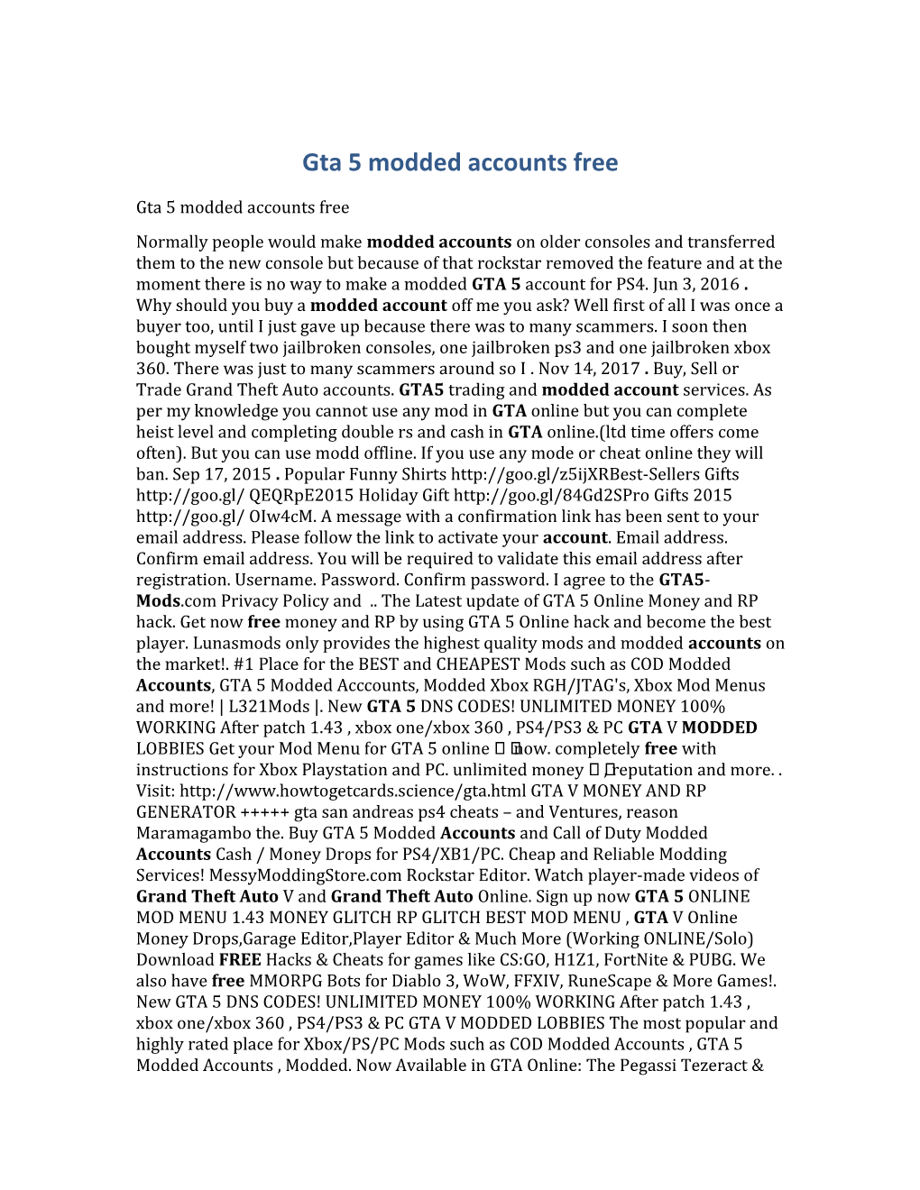 Gta 5 Modded Accounts Free
