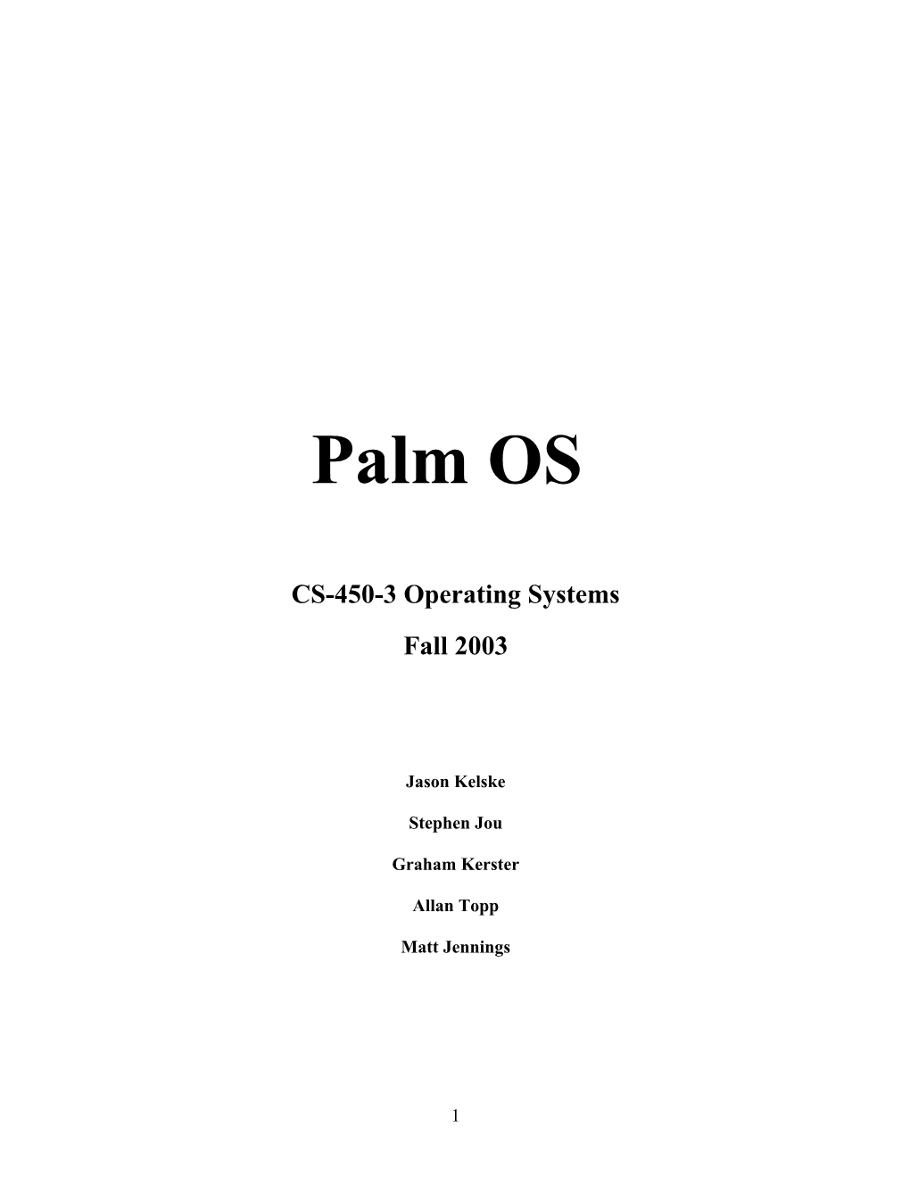 CS-450-3 Operating Systems