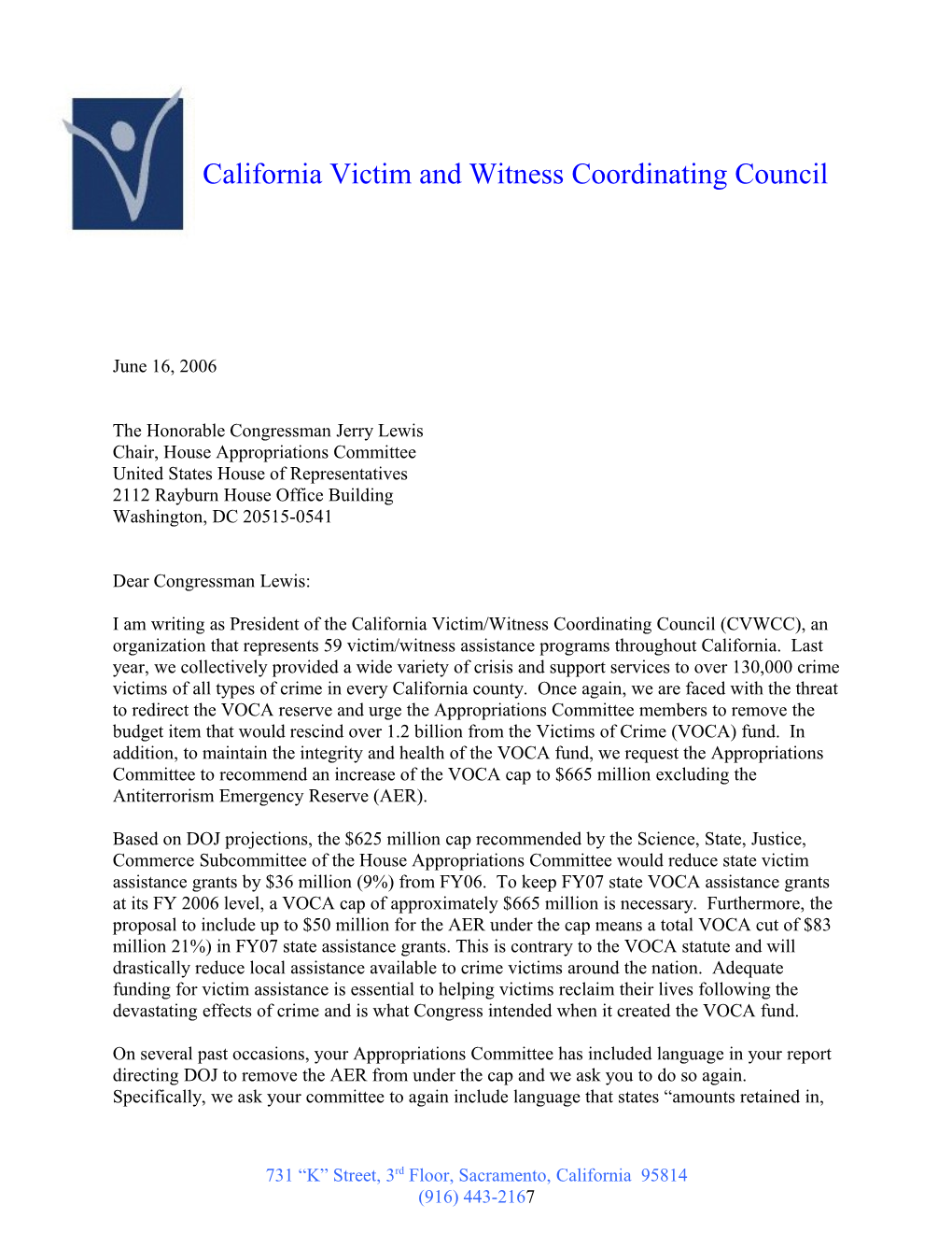 California Victim and Witness Coordinating Council