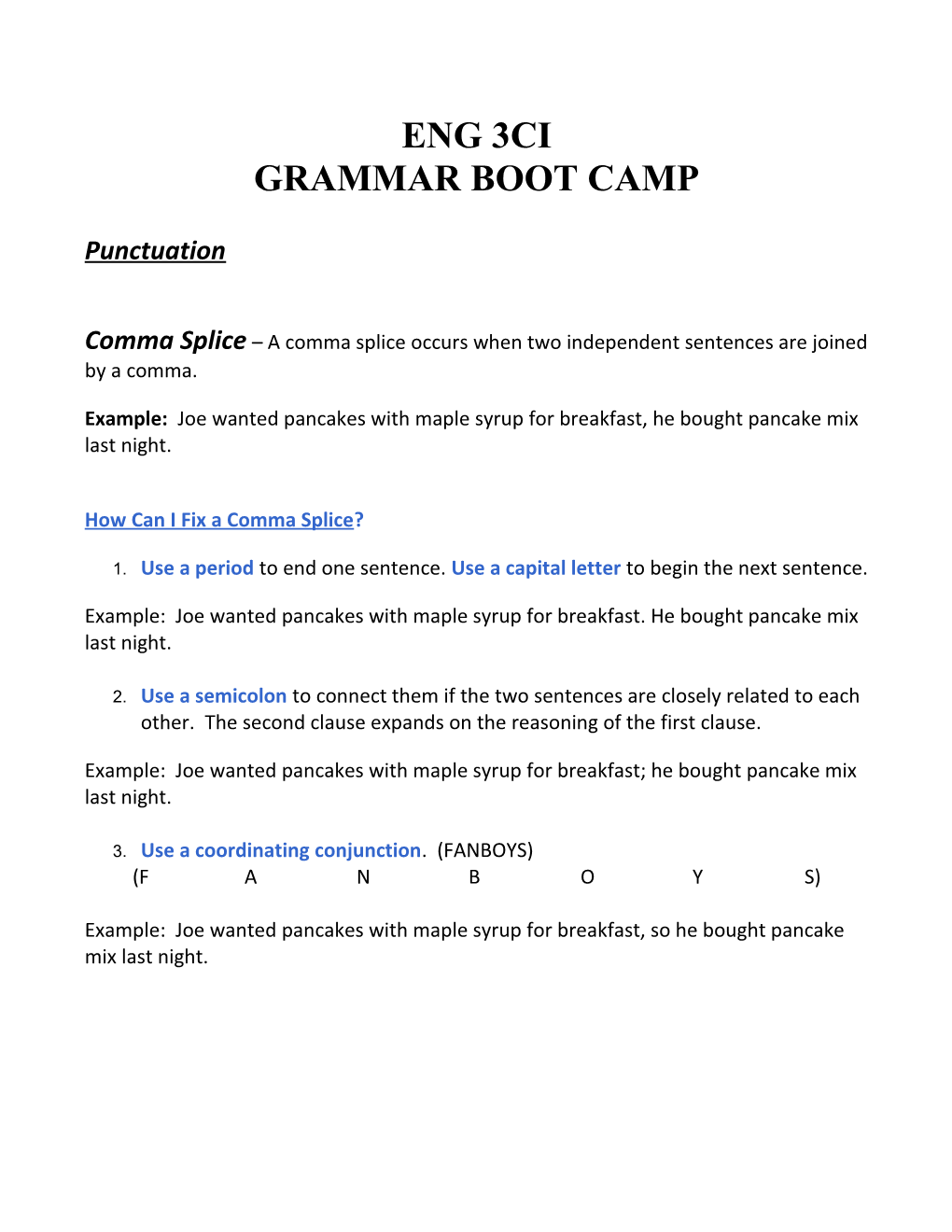 Grammar Boot Camp