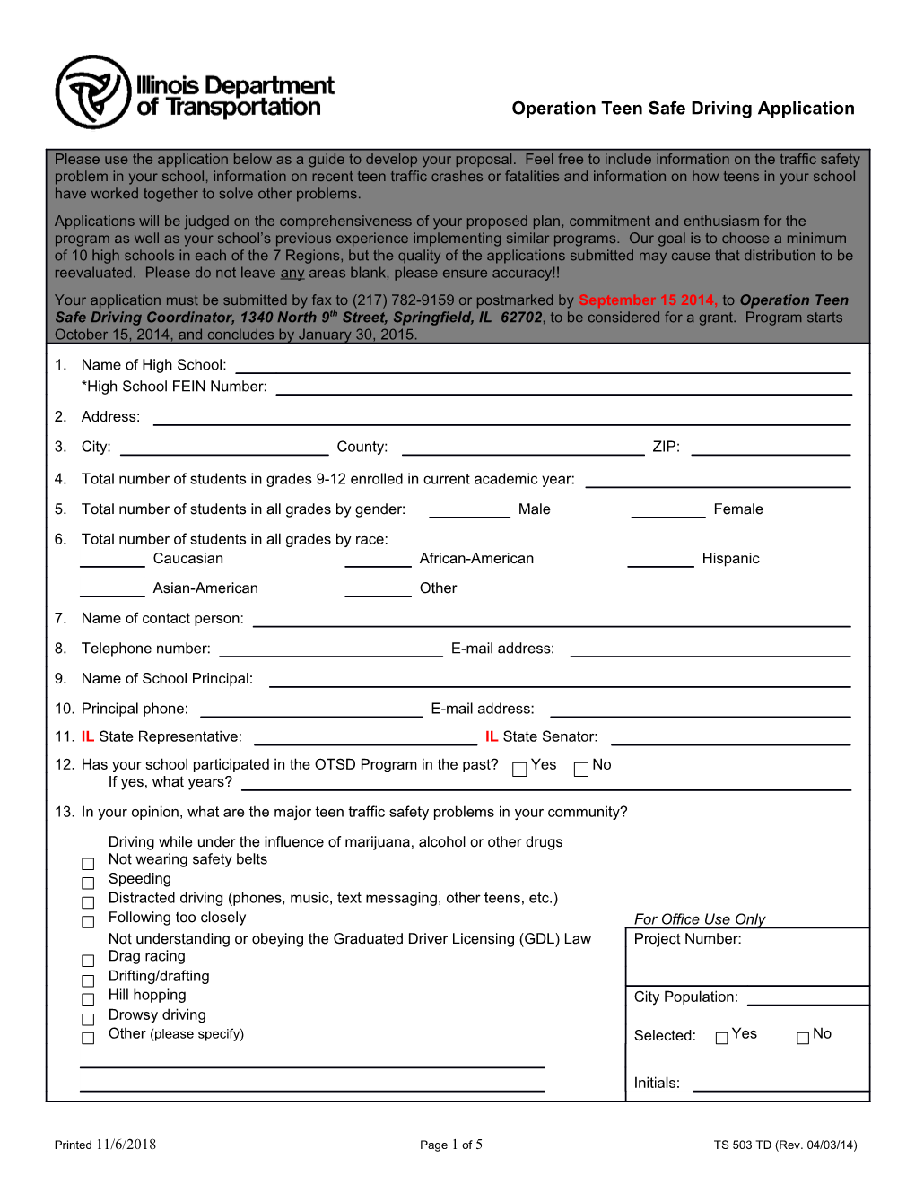 Operation Teen Safe Driving Application