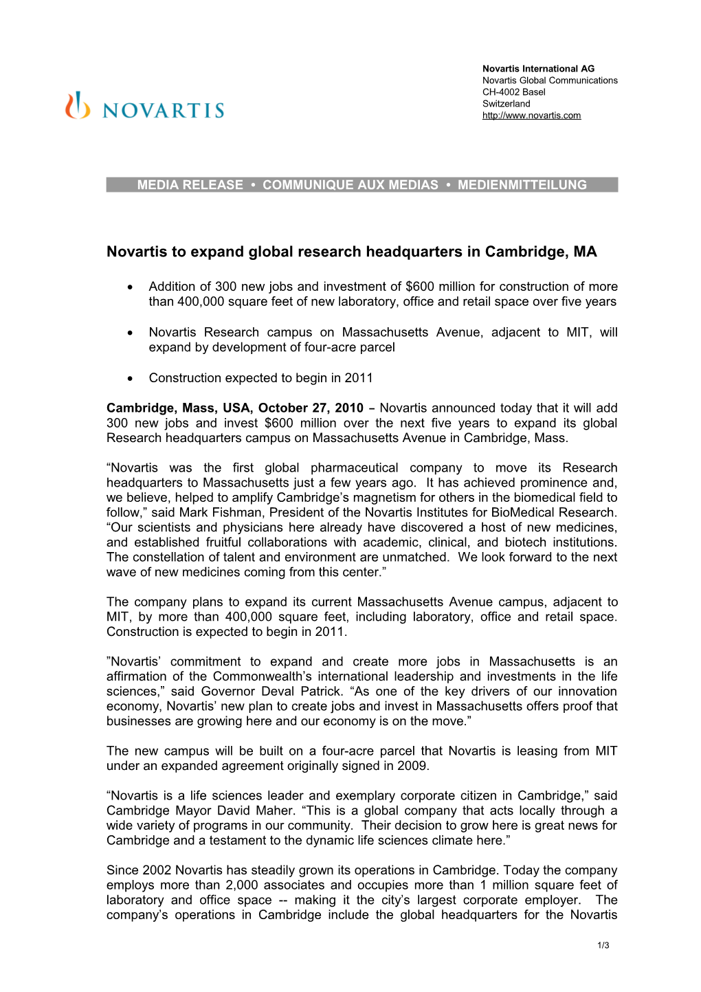 Global Press Release Template Color April 2010