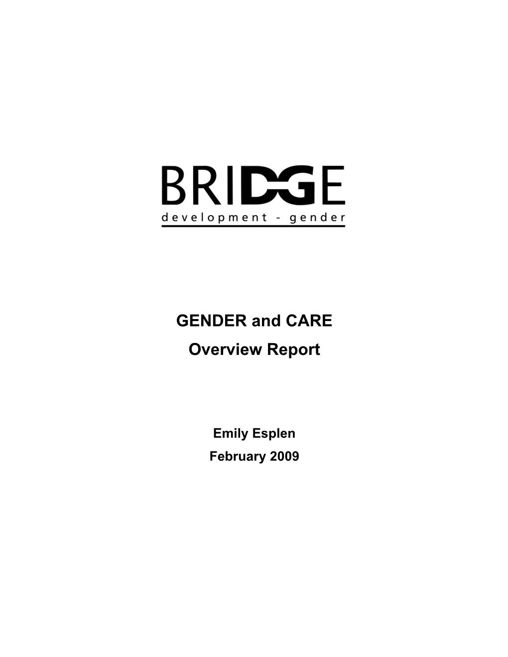 GENDER and CARE Overview Report