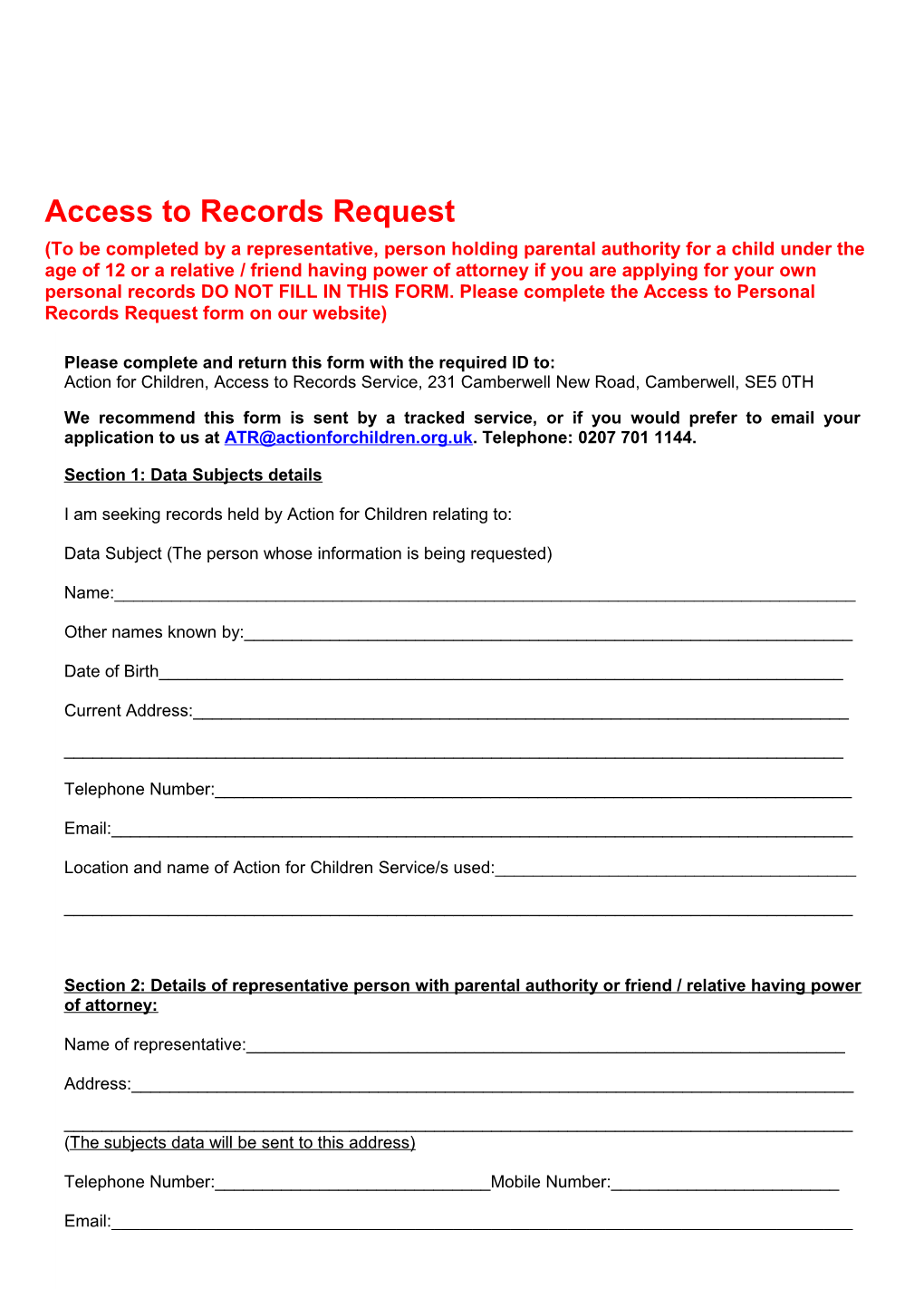 Access to Recordsrequest