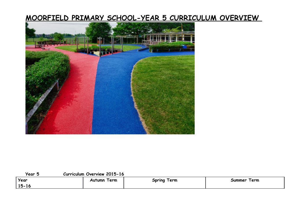 Moorfield Primary School-Year 5 Curriculum Overview