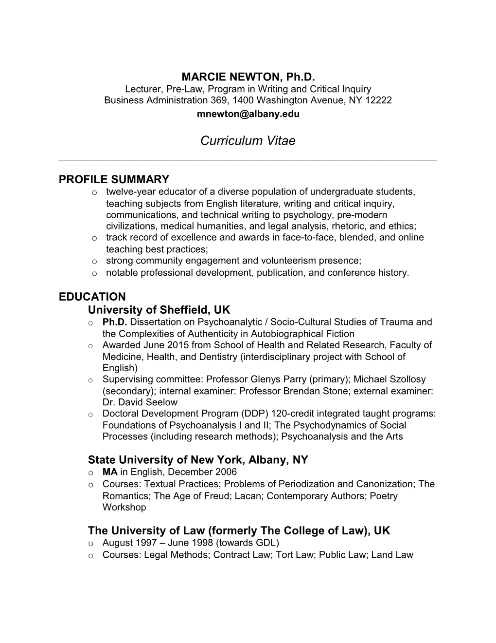 Lecturer, Pre-Law, Program in Writing and Critical Inquiry
