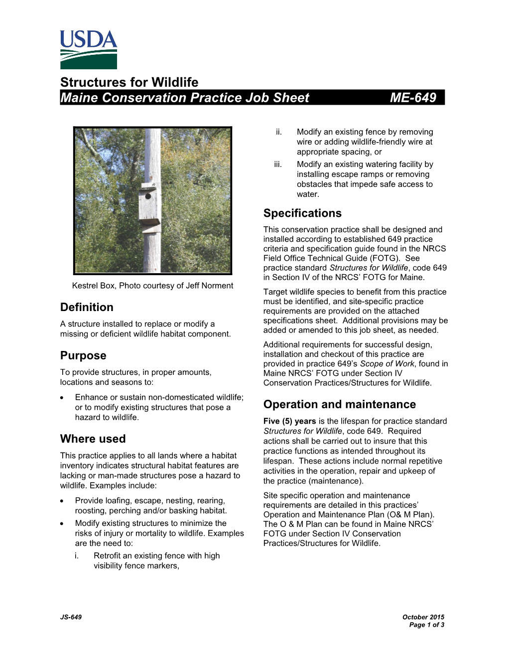 Maineconservation Practice Job Sheet ME-649
