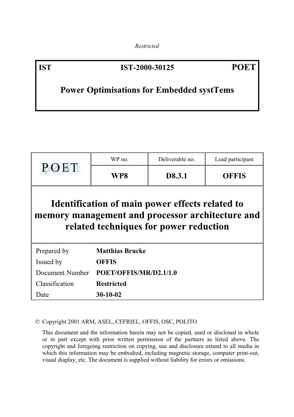 Identification of Main Power Effects Related to Memory Management and Processor Architecture