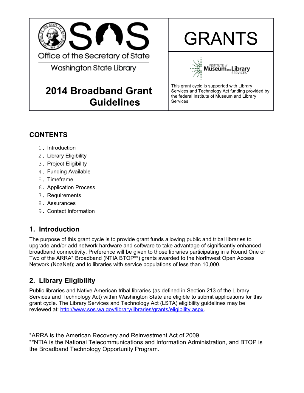 2014 Grant Guidelines