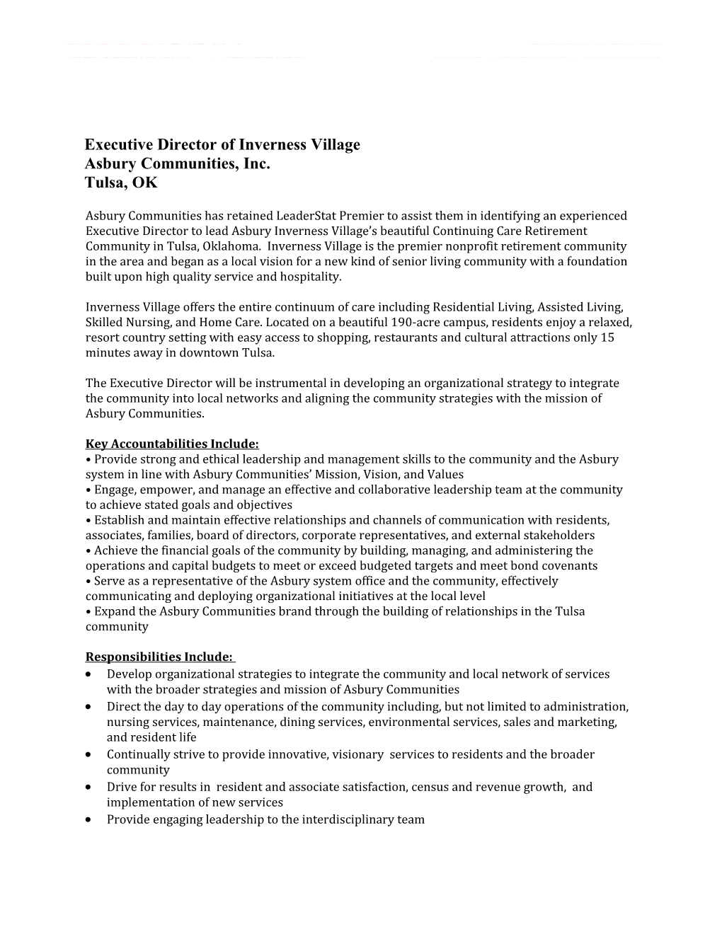 Executive Director of Inverness Village