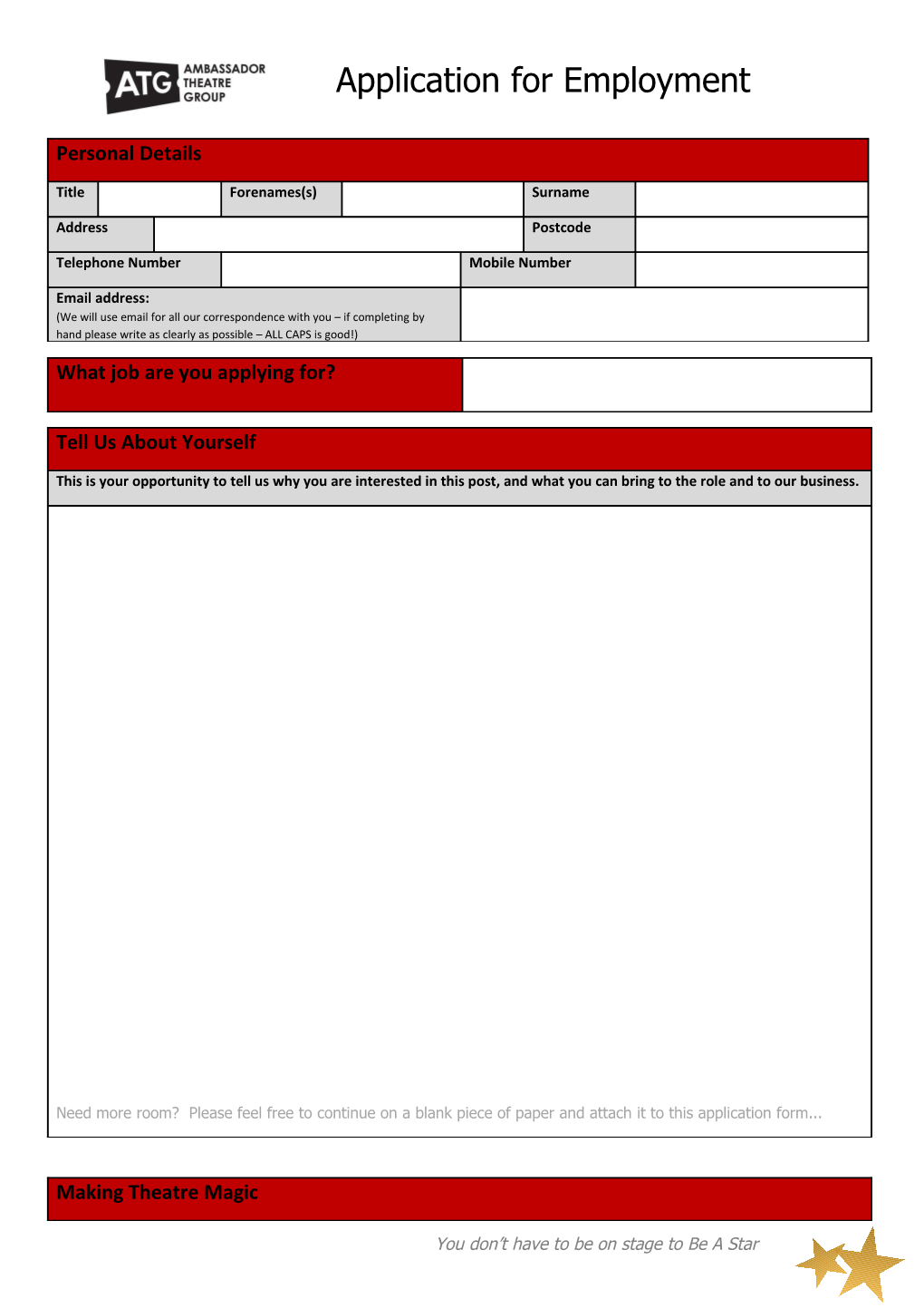 ATG Application Form