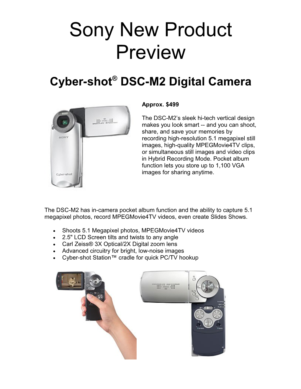 Cyber-Shot DSC-M2 Digital Camera