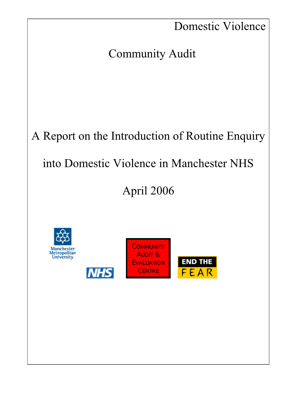 Domestic Violence Community Audit