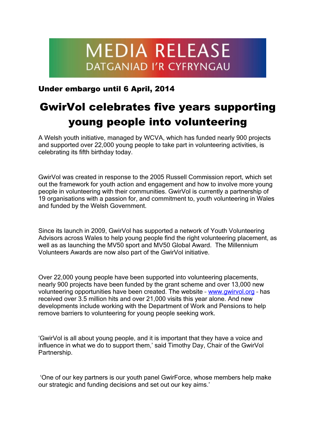 Gwirvol Celebrates Five Years Supporting Young People Into Volunteering