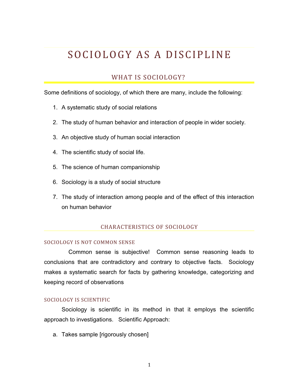 Cape Sociology Unit 1 Module 1