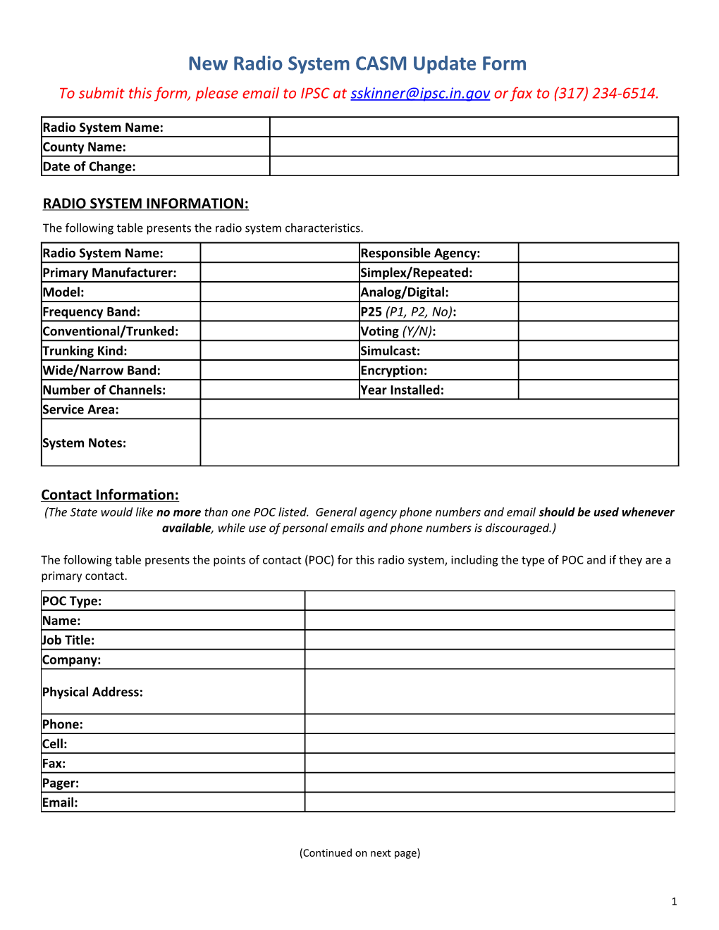 CASM Radio System and Mutual Aid Channel/System Report