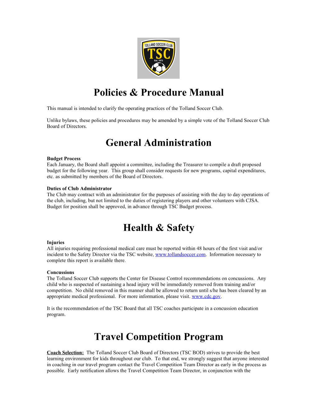 Policies & Procedure Manual