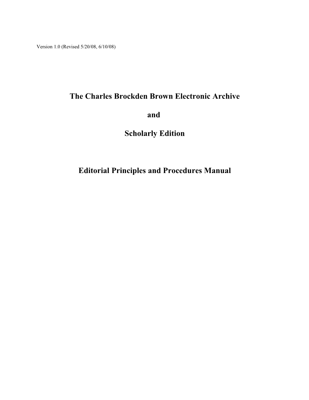 Editorial Principles and Procedures Manual