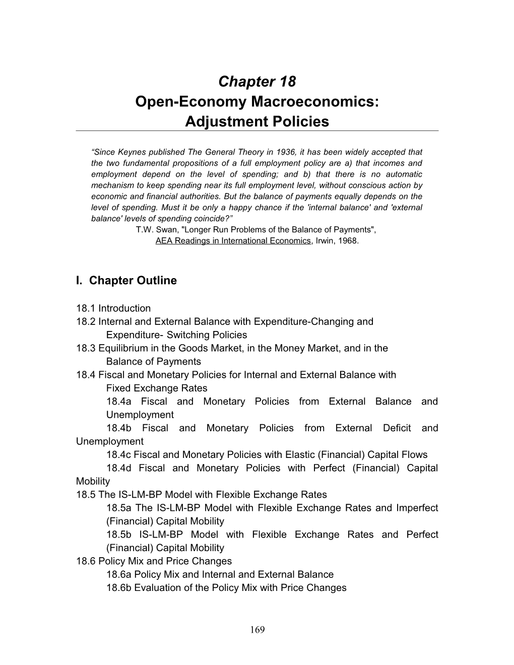 Chapter 18 / Open-Economymacroeconomics: Adjustment Policies