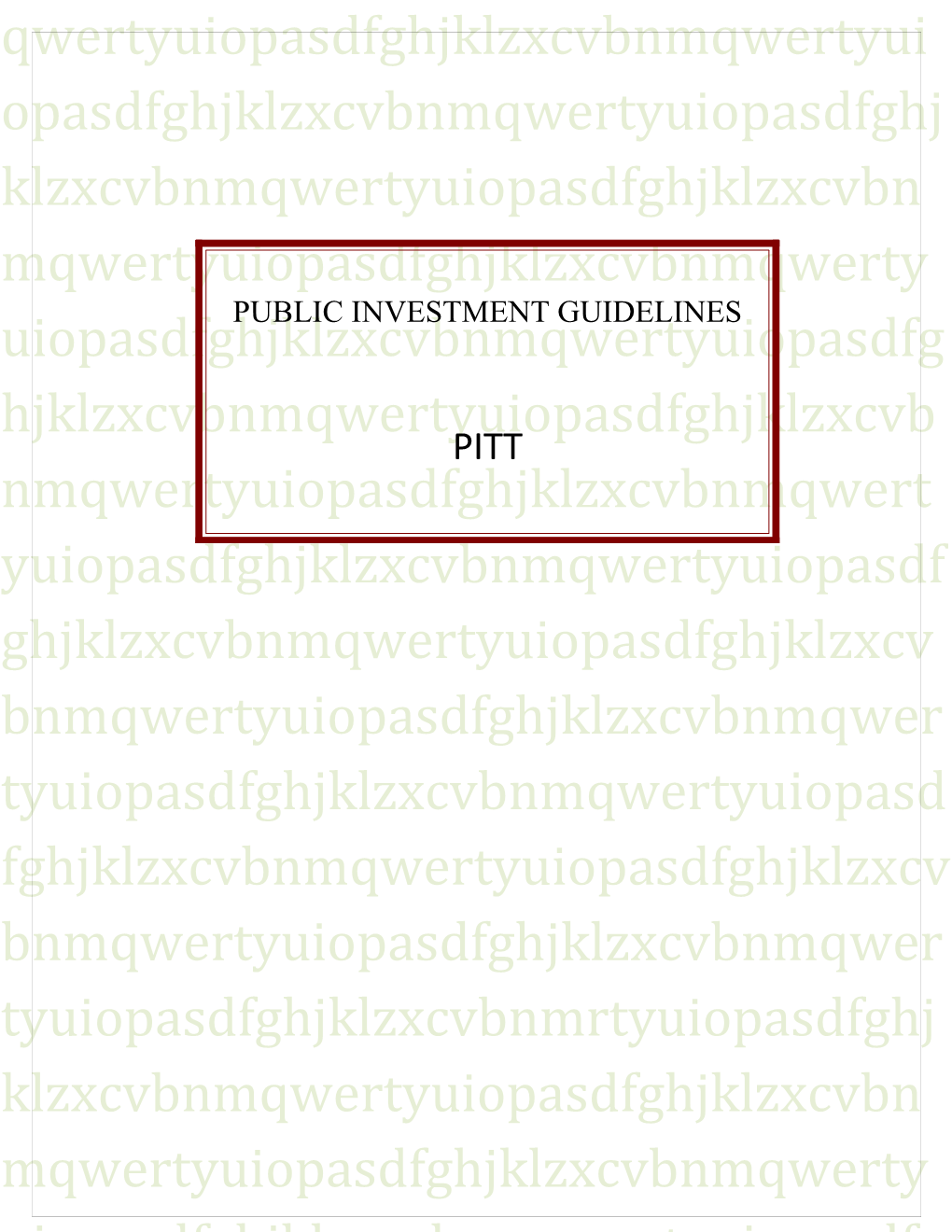 Elaboration of Public Investment Program