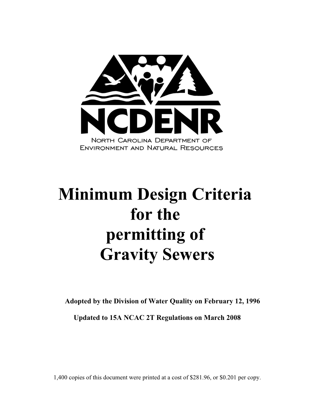 Gravity Sewer Minimum Design Criteria