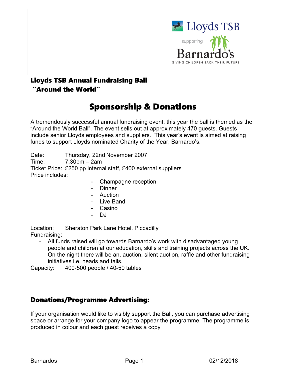 Barnardo S Annual Fundraising Ball